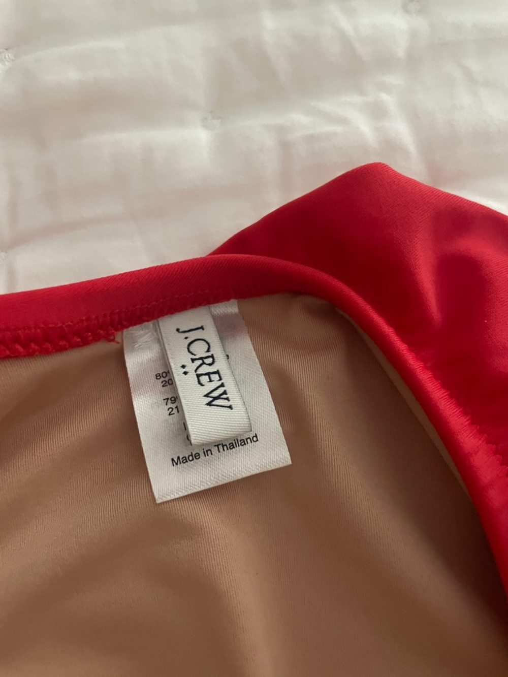 J. Crew Red One-Shoulder Ruffle One-Piece Swimsuit - Picture 2 of 4